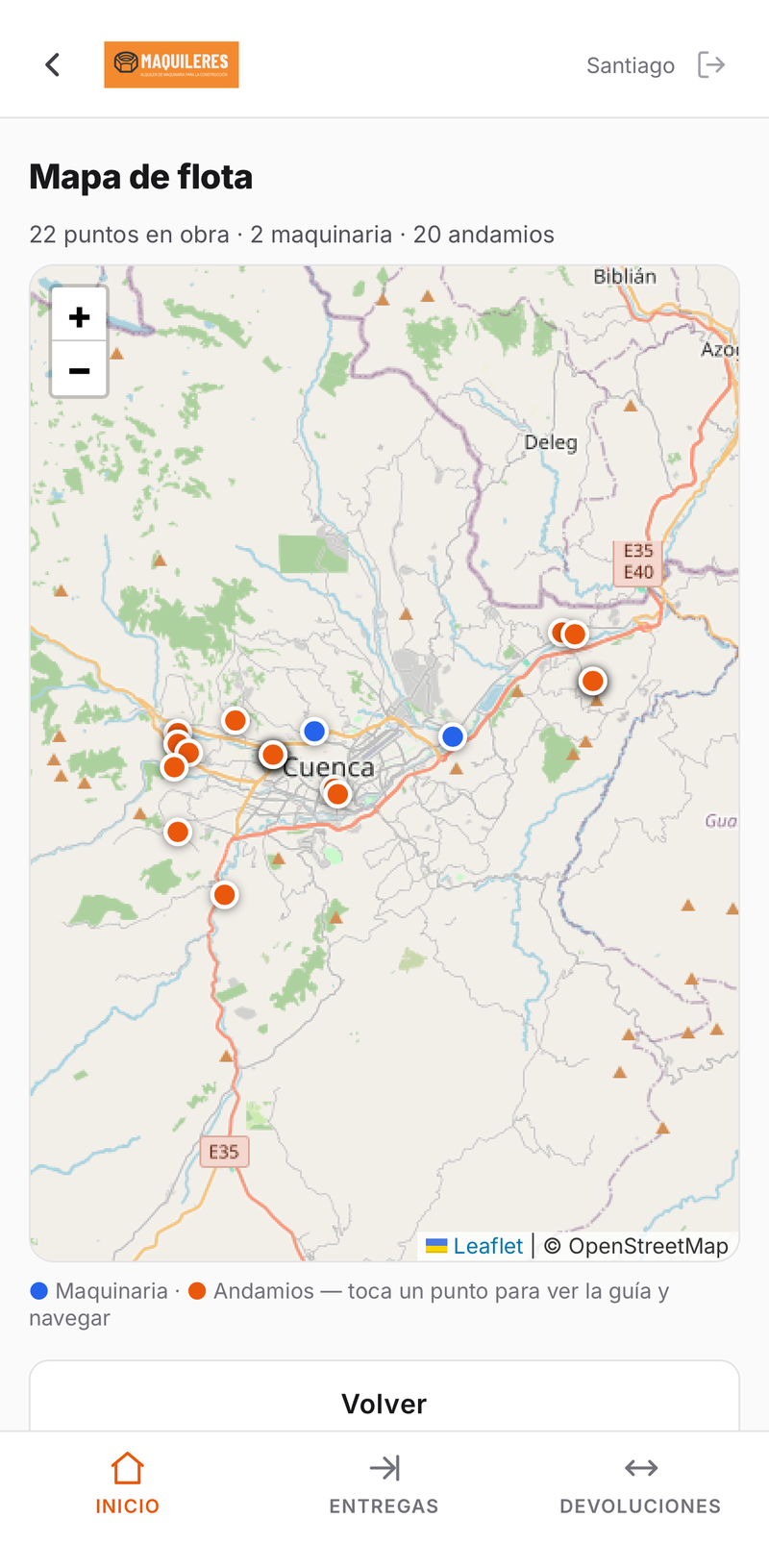 captura · mapa de flota
