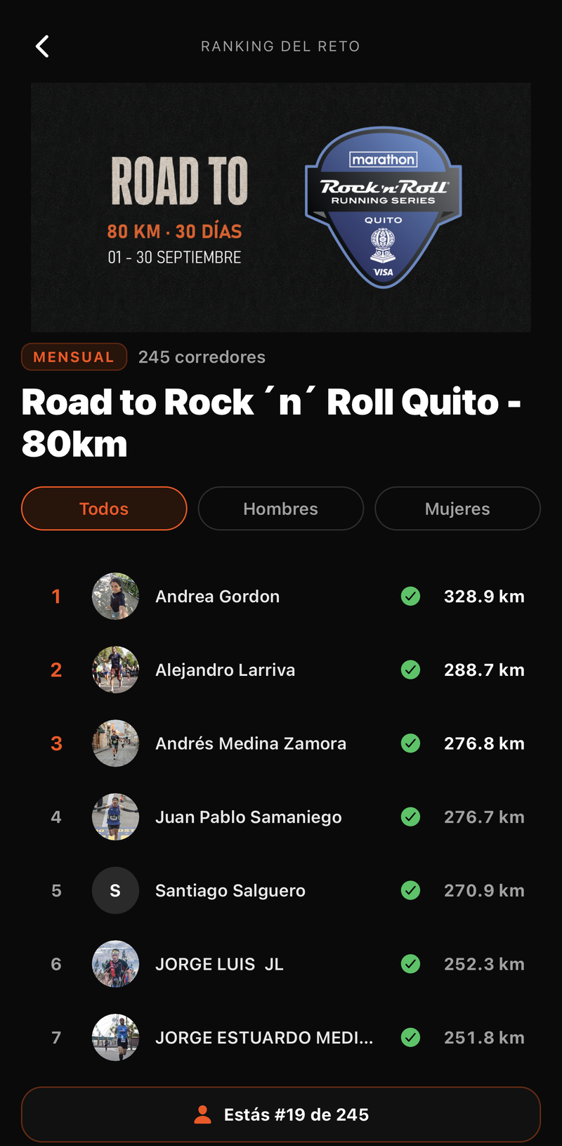 captura · ranking del reto